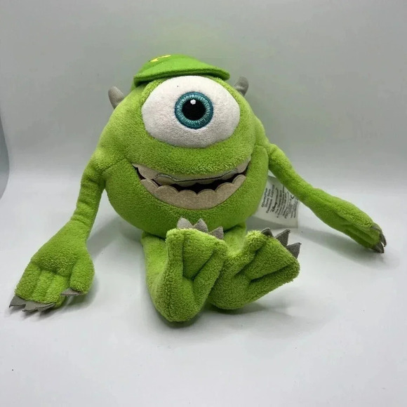 Disney Store Pixar Monsters University Mike Wazowski Stuffed Plush 8” Rare - Picture 1 of 3